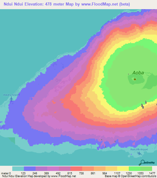 Ndui Ndui,Vanuatu Elevation Map