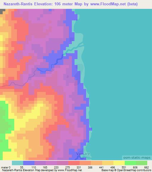 Nazareth-Rantis,Vanuatu Elevation Map