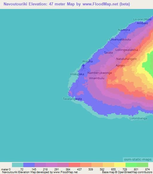 Navoutouriki,Vanuatu Elevation Map