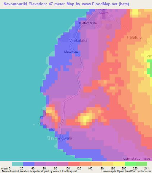 Navoutouriki,Vanuatu Elevation Map