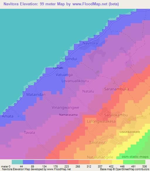 Navitora,Vanuatu Elevation Map