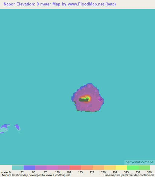 Napor,Vanuatu Elevation Map