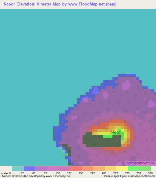 Napor,Vanuatu Elevation Map