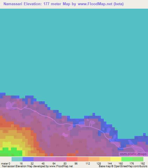 Namassari,Vanuatu Elevation Map