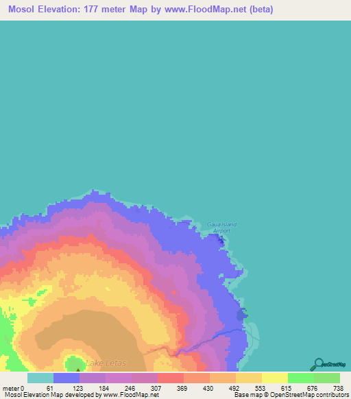 Mosol,Vanuatu Elevation Map