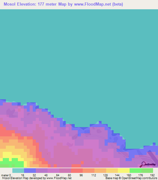 Mosol,Vanuatu Elevation Map
