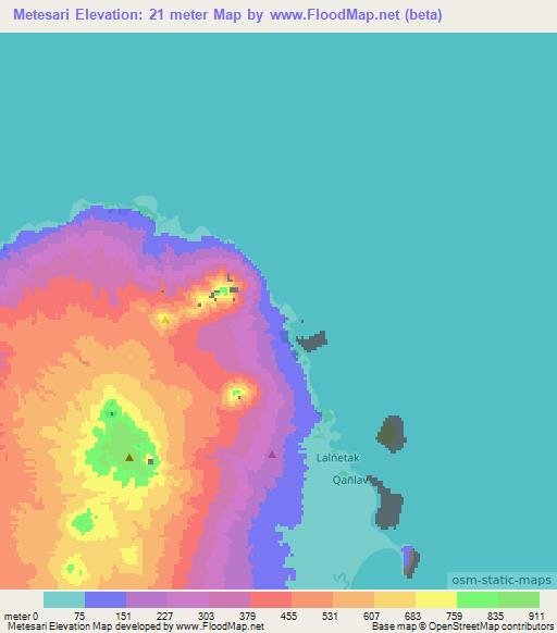 Metesari,Vanuatu Elevation Map