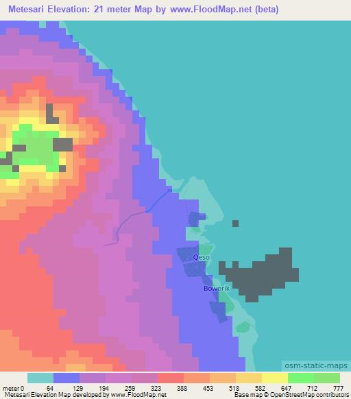 Metesari,Vanuatu Elevation Map