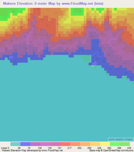 Makeon,Vanuatu Elevation Map