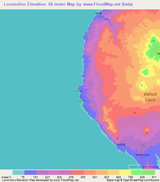 Lovonolivo,Vanuatu Elevation Map
