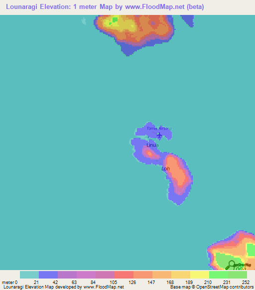 Lounaragi,Vanuatu Elevation Map