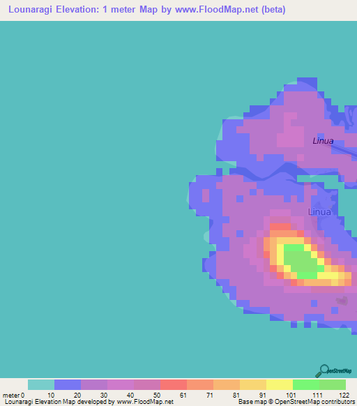Lounaragi,Vanuatu Elevation Map