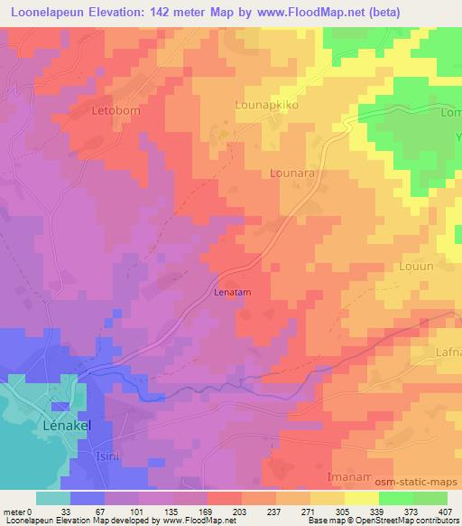 Loonelapeun,Vanuatu Elevation Map