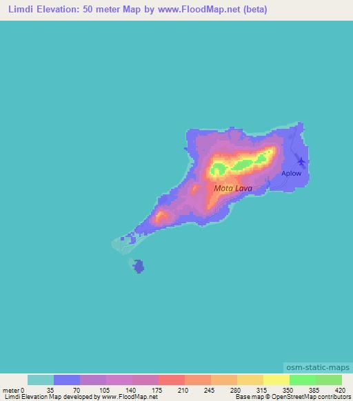 Limdi,Vanuatu Elevation Map