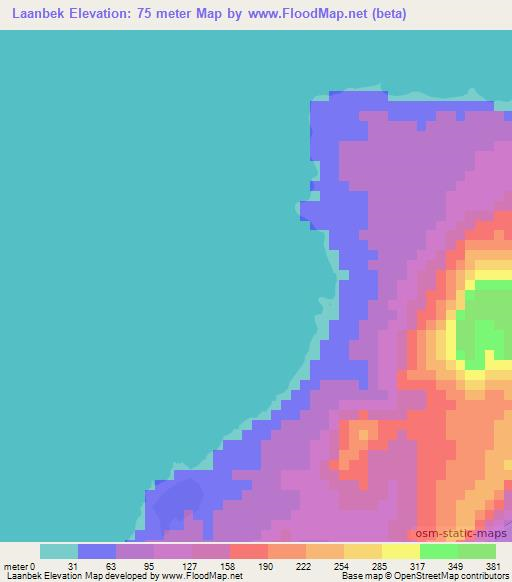 Laanbek,Vanuatu Elevation Map