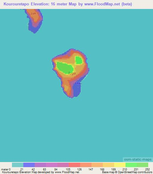 Kourouretapo,Vanuatu Elevation Map