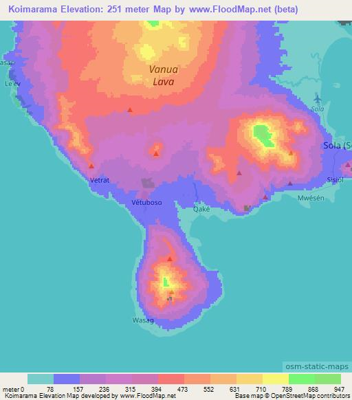 Koimarama,Vanuatu Elevation Map