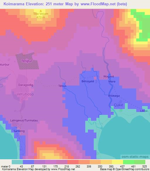 Koimarama,Vanuatu Elevation Map