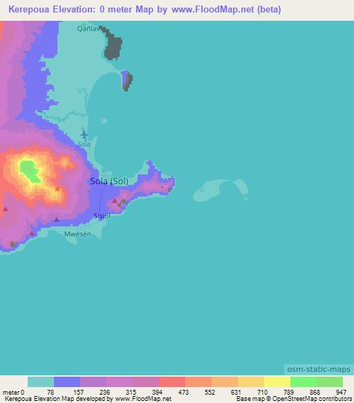 Kerepoua,Vanuatu Elevation Map