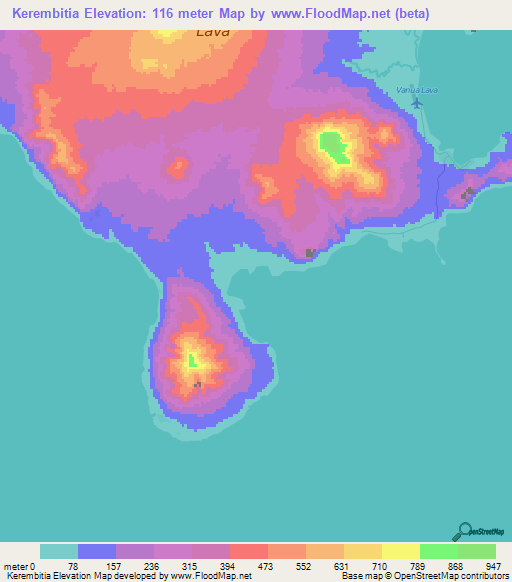 Kerembitia,Vanuatu Elevation Map