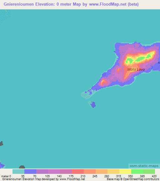 Gnierenioumen,Vanuatu Elevation Map