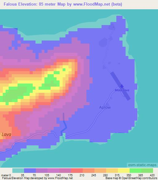 Faloua,Vanuatu Elevation Map