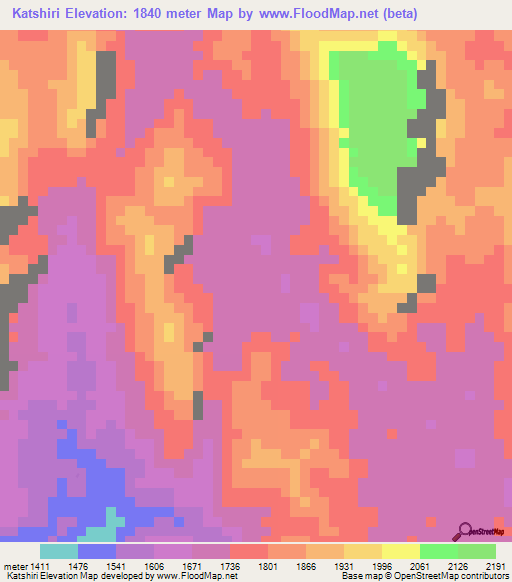 Katshiri,Congo (Kinshasa) Elevation Map