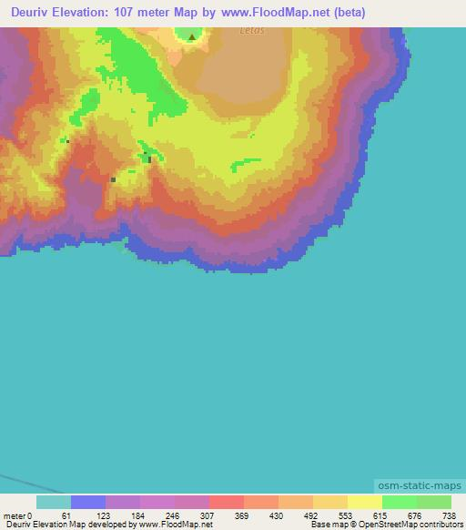 Deuriv,Vanuatu Elevation Map