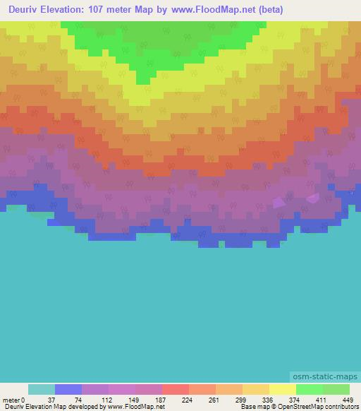 Deuriv,Vanuatu Elevation Map