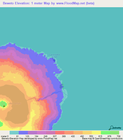 Beweto,Vanuatu Elevation Map
