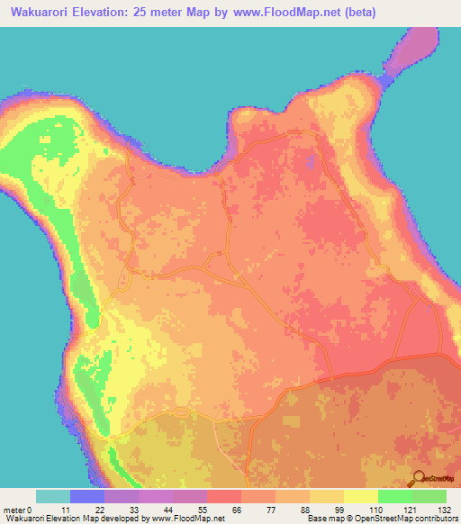 Wakuarori,New Caledonia Elevation Map