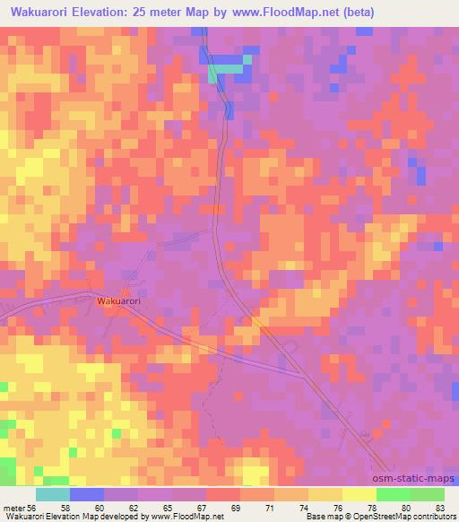 Wakuarori,New Caledonia Elevation Map