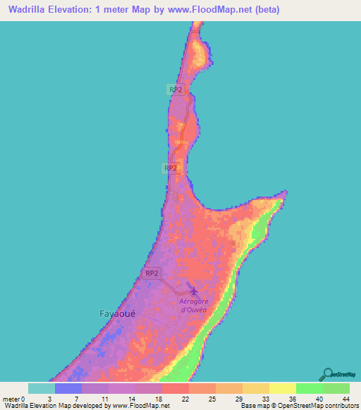 Wadrilla,New Caledonia Elevation Map