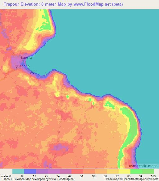Trapour,New Caledonia Elevation Map