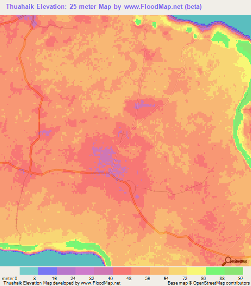Thuahaik,New Caledonia Elevation Map