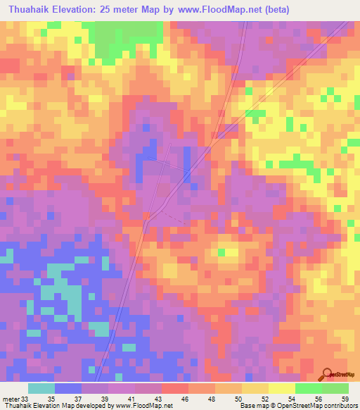 Thuahaik,New Caledonia Elevation Map