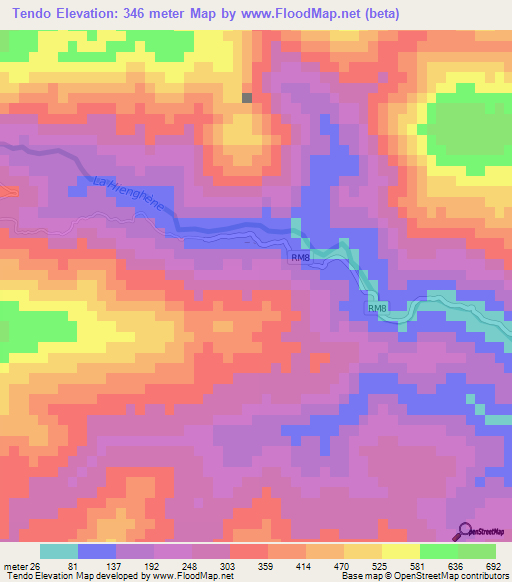 Tendo,New Caledonia Elevation Map