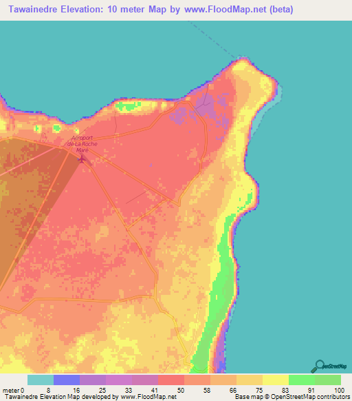 Tawainedre,New Caledonia Elevation Map