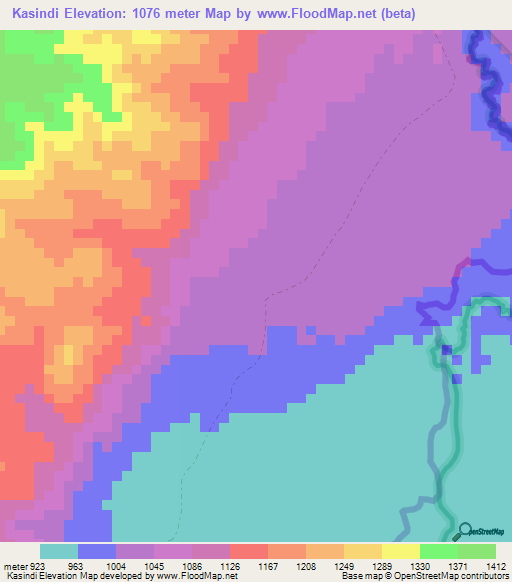 Kasindi,Congo (Kinshasa) Elevation Map
