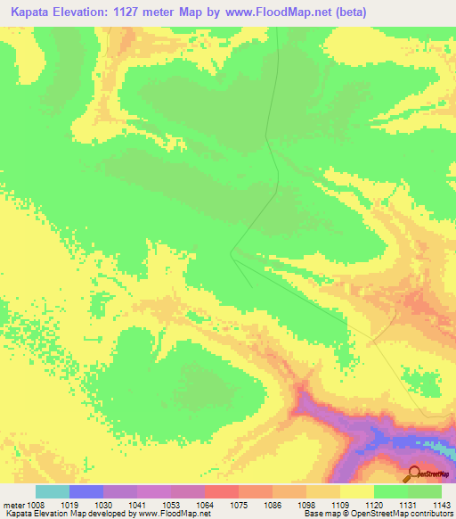 Kapata,Congo (Kinshasa) Elevation Map
