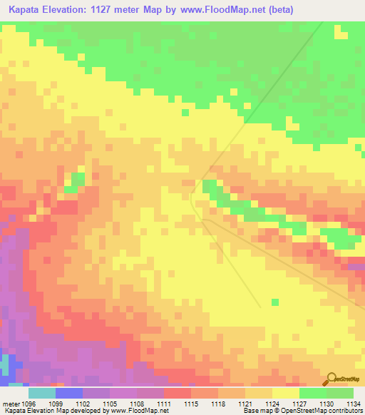 Kapata,Congo (Kinshasa) Elevation Map