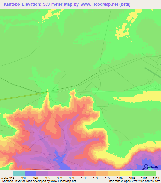 Kantobo,Congo (Kinshasa) Elevation Map