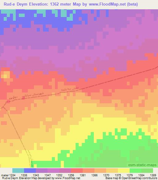 Rud-e Deym,Iran Elevation Map