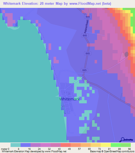 Whitemark,Australia Elevation Map