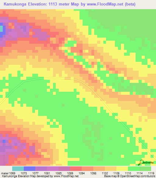 Kamukonga,Congo (Kinshasa) Elevation Map