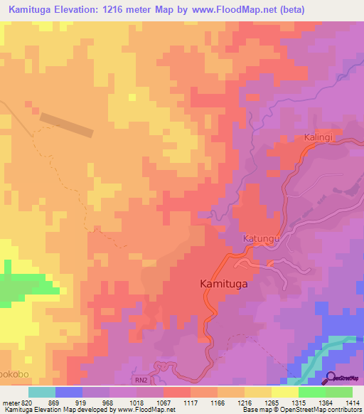 Kamituga,Congo (Kinshasa) Elevation Map