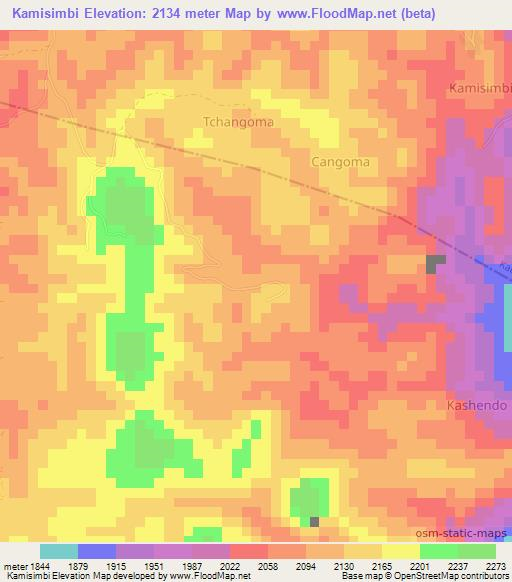 Kamisimbi,Congo (Kinshasa) Elevation Map