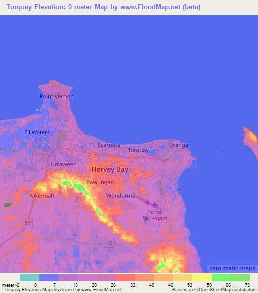 Torquay,Australia Elevation Map