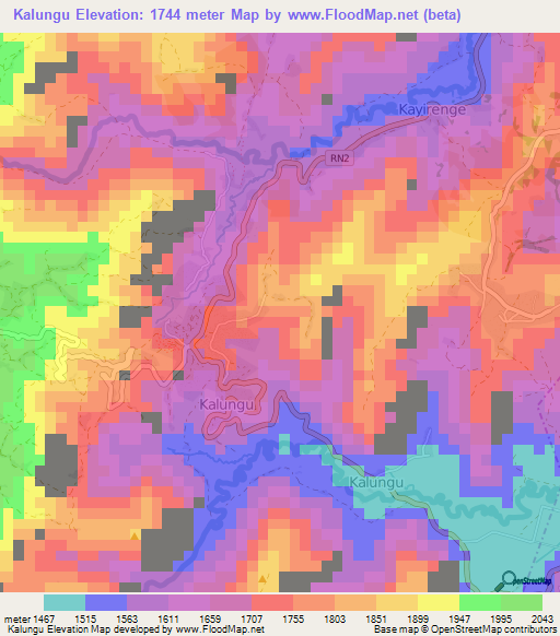 Kalungu,Congo (Kinshasa) Elevation Map