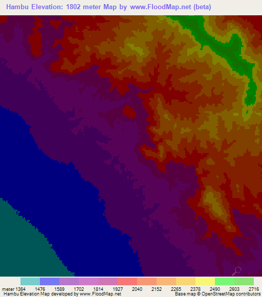 Hambu,Iran Elevation Map